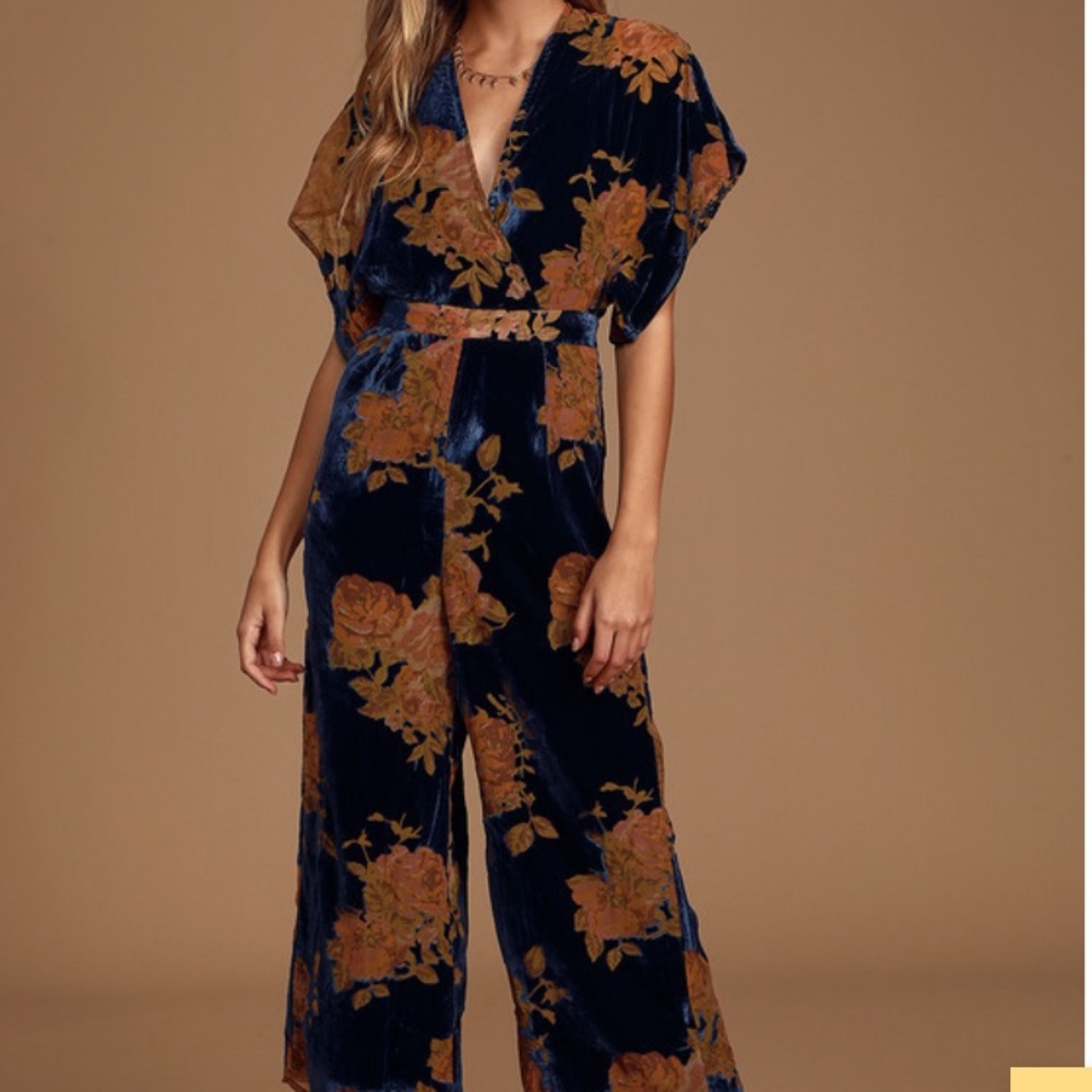 Lulu’s velvet burnout jumpsuit